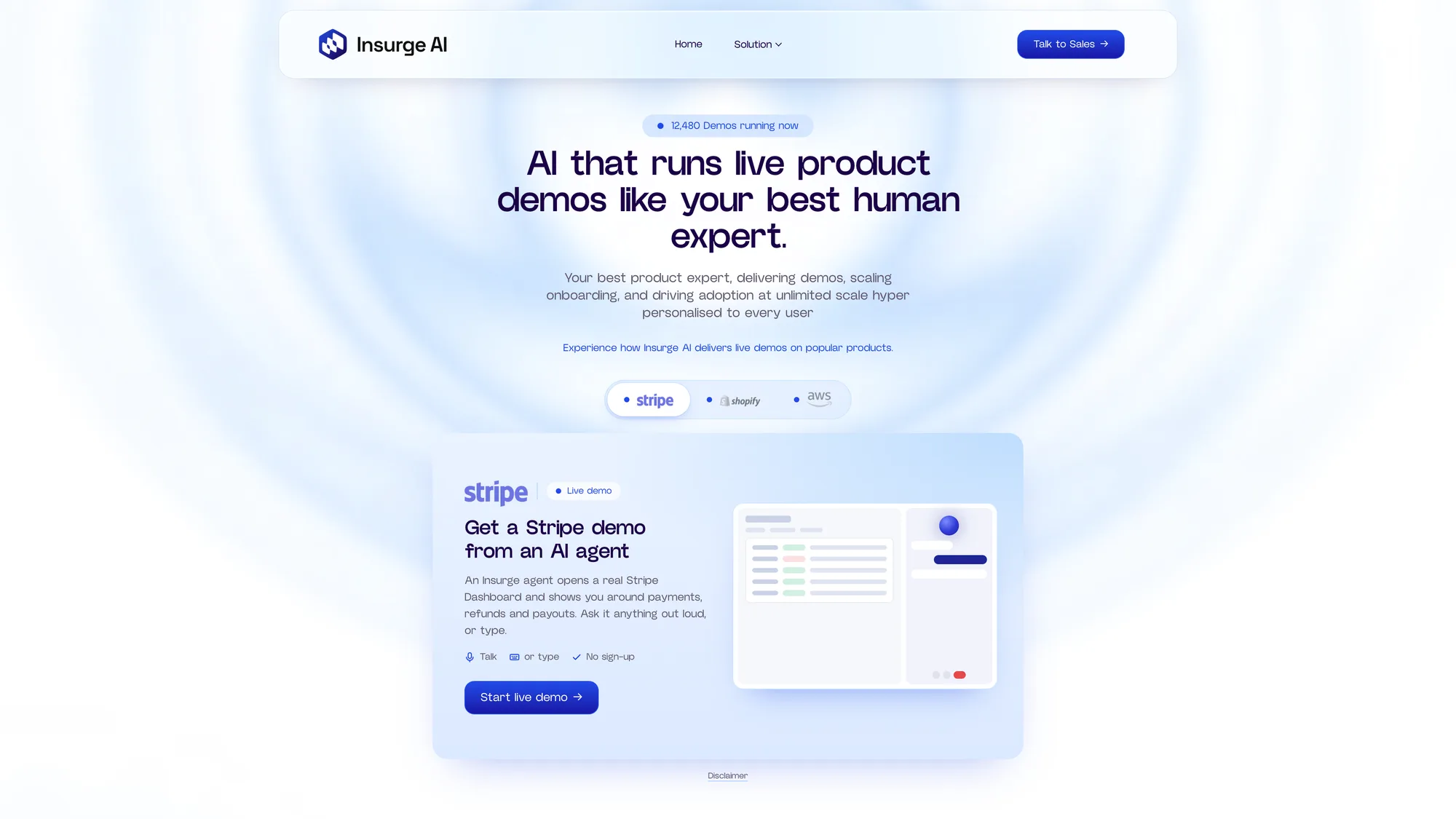 Insurge AI — live site, view 1